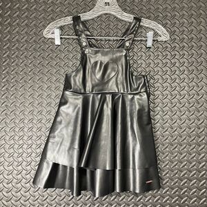 Tahari Black Heart Valentine Leather Casual Fashion Dress Girls‎ Size 4T